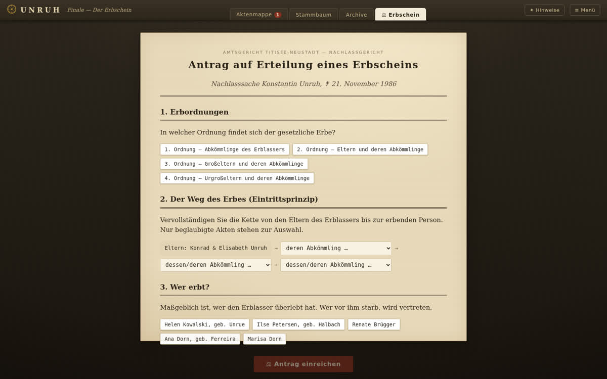 Erbschein-Finale